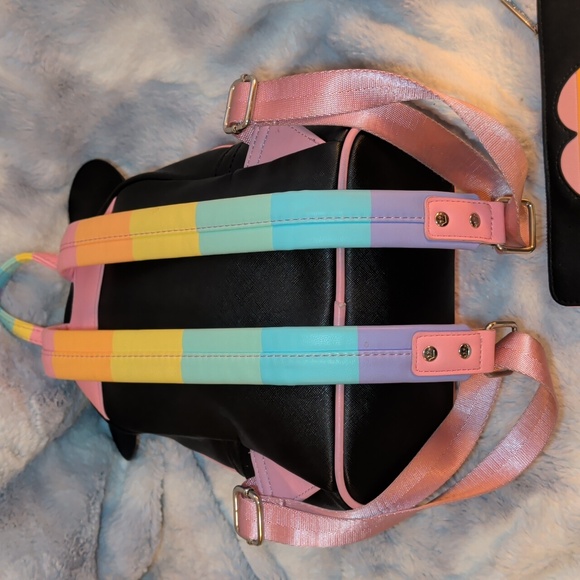 Disney Rainbow Mickey Mouse Pastel Backpack and Wallet Set - Picture 9 of 13